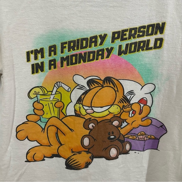 Garfield I’m a Friday Person in a Monday World Shirt - Picture 2 of 6